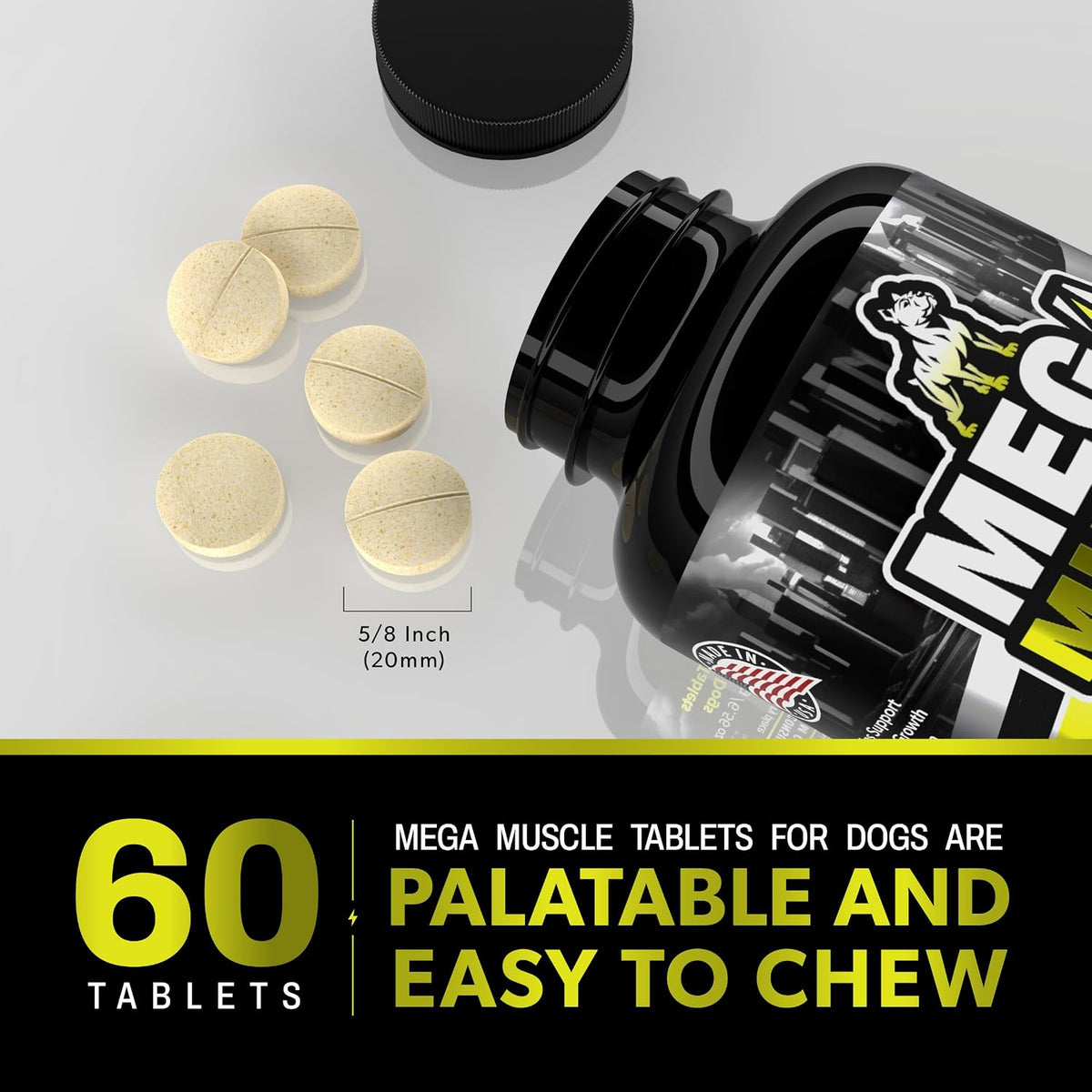 PETBEING Mega Muscle for Dogs - Daily Chewable Multivitamin Tablets, Chicken Flavour, 60 Count - görsel 7