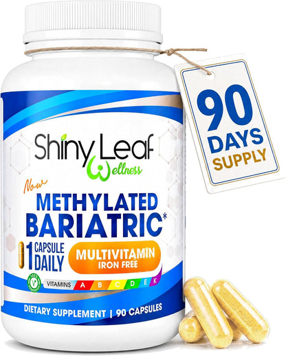 Bariatric Multivitamin Without Iron - Methylated B12 & Folate for Gastric Bypass & Sleeve Surgery | ASMBS Compliant | 1 Daily Capsule, 21 Nutrients | Made in USA, 30 Count