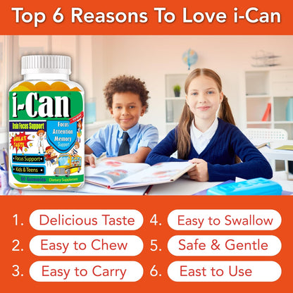 I-Can Kids Focus Gummies with Omega-3 DHA