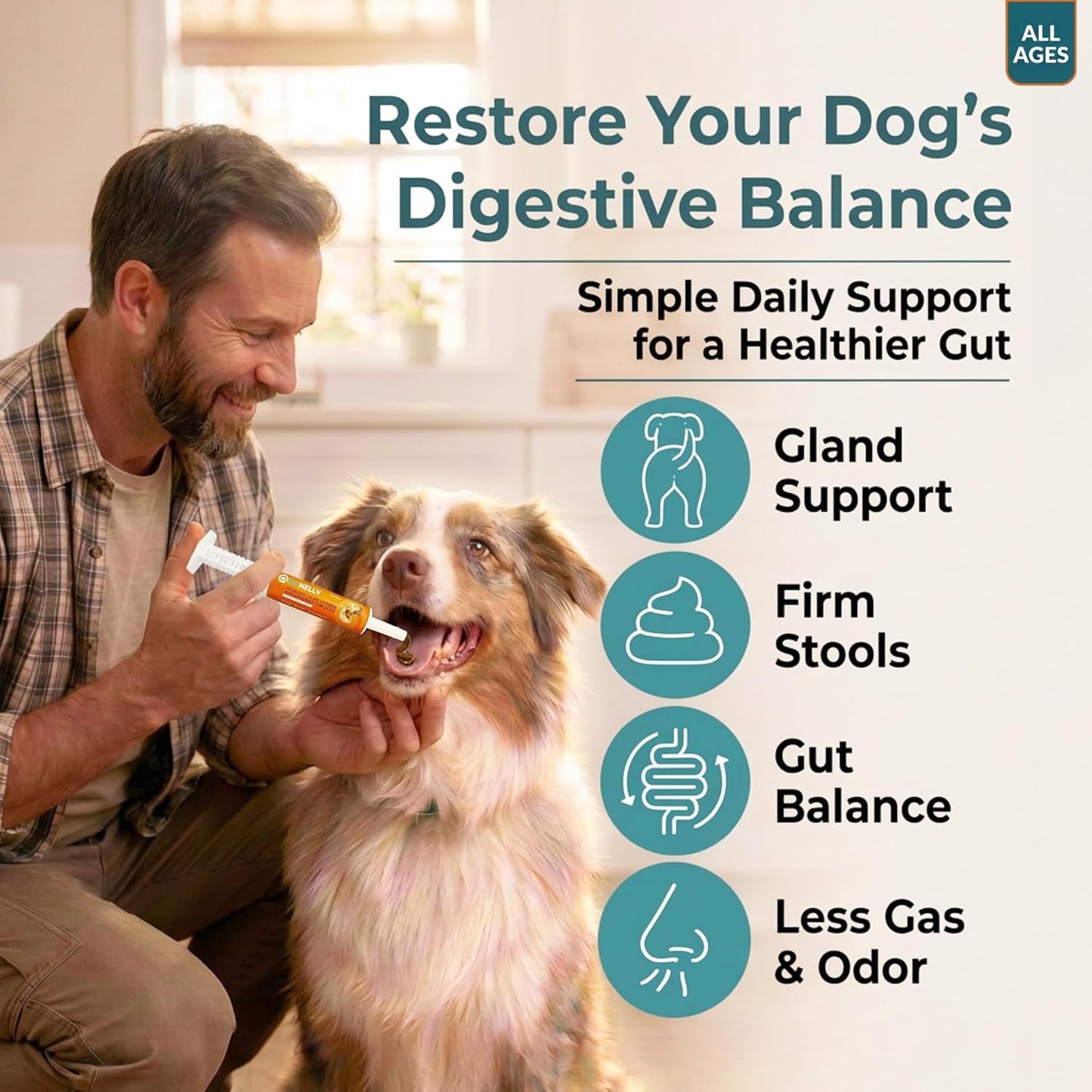 OL’ NELLY Dog Probiotic Paste for Dogs and Cats, 7.2 Billion CFU, Supports Digestive Health with 6-Strain Probiotics + Prebiotic, 14g - görsel 4