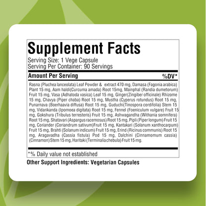 Maha Rasnadi Kwath Ayurvedic Herbal Supplement – 90 Veg Capsules, 800mg