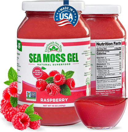 Wildcrafted Irish Sea Moss Gel – Raspberry (473 ml)