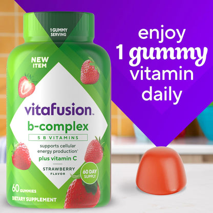 Vitafusion Vitamin B Complex Gummies - Strawberry Flavour - 60 Count