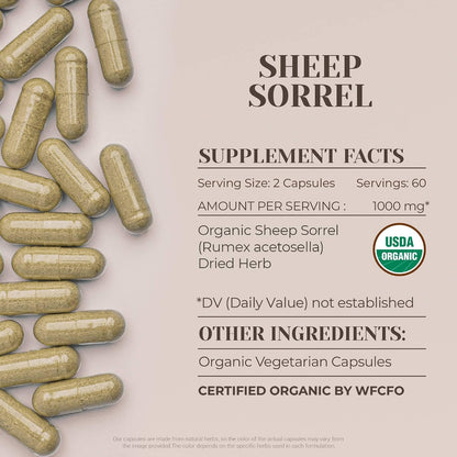 Garden Organics Certified Organic Sheep Sorrel – 120 Vegetarian Capsules