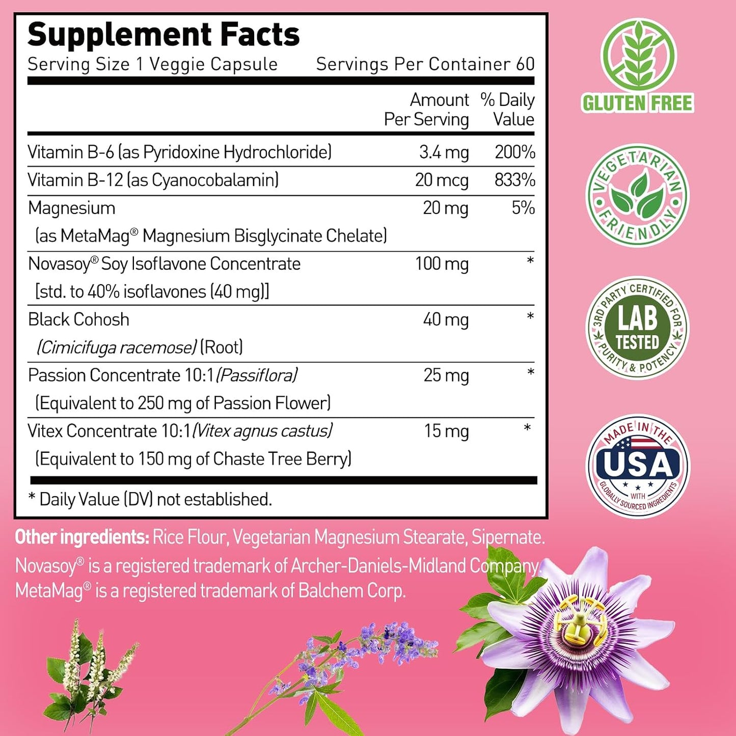 Novafun Menopause Relief Capsules – with Soya Isoflavone, Black Cohosh, Vitex, and Magnesium - görsel 2