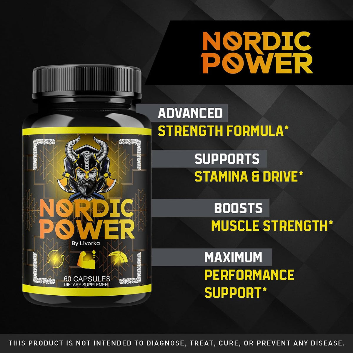 (3 Pack) Nordic Power Capsules - Official Nordic Power for Men, Advanced Formula Nordic Power Pills for Men, All Natural Premium Supplement Support Nordic Power Review, 180 Capsules for 3 Months - görsel 2