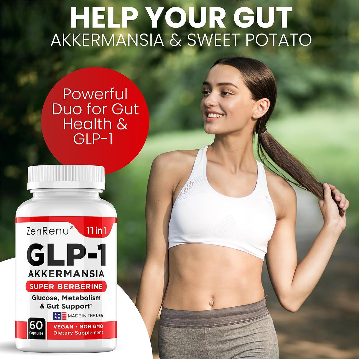 Zenrenu GLP-1 Supplement for Women – Natural Metabolism, Appetite & Craving Support with Super Berberine and Akkermansia Probiotic (60 Vegan Capsules) - görsel 7