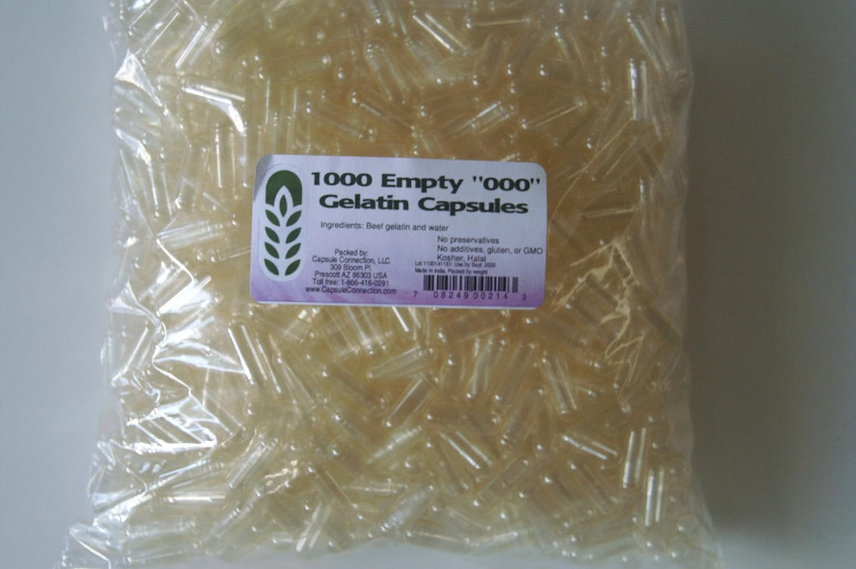 Capsule Connection 1000 Empty 000 Gelatine Capsules, Largest Size - görsel 1