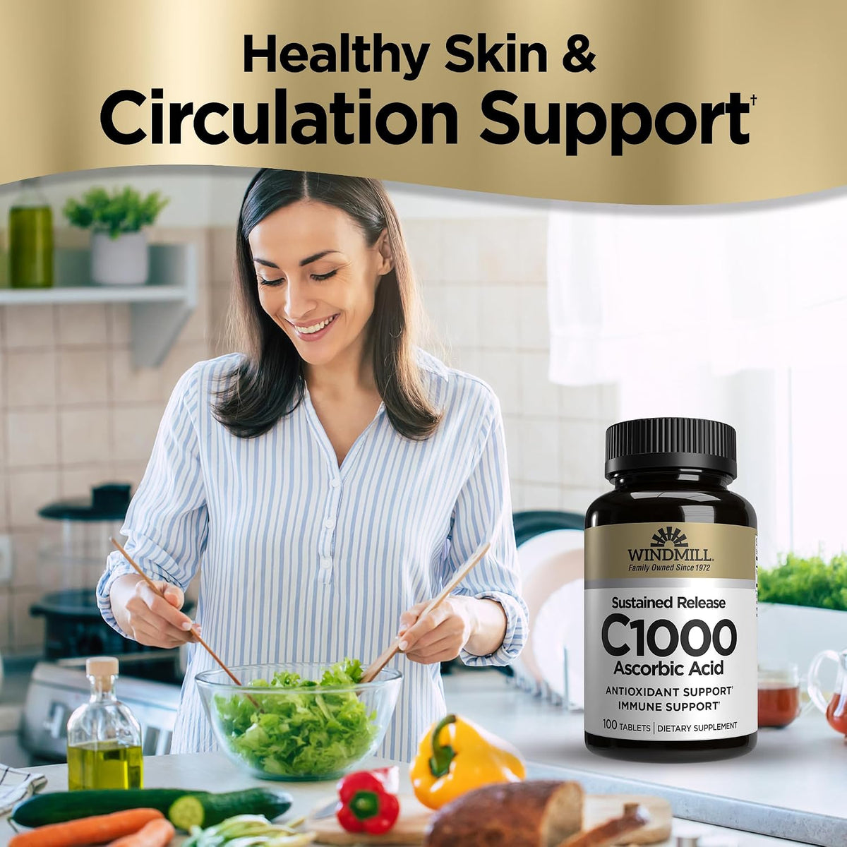 Windmill Vitamin C-1000 Sustained Release Tablets - 100 Count - görsel 4