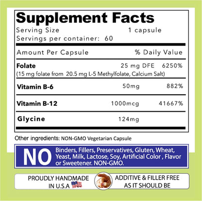 Our Daily Vites L-Methylfolate B Complex Cofactors & Essential Amino Acids - 60 Capsules
