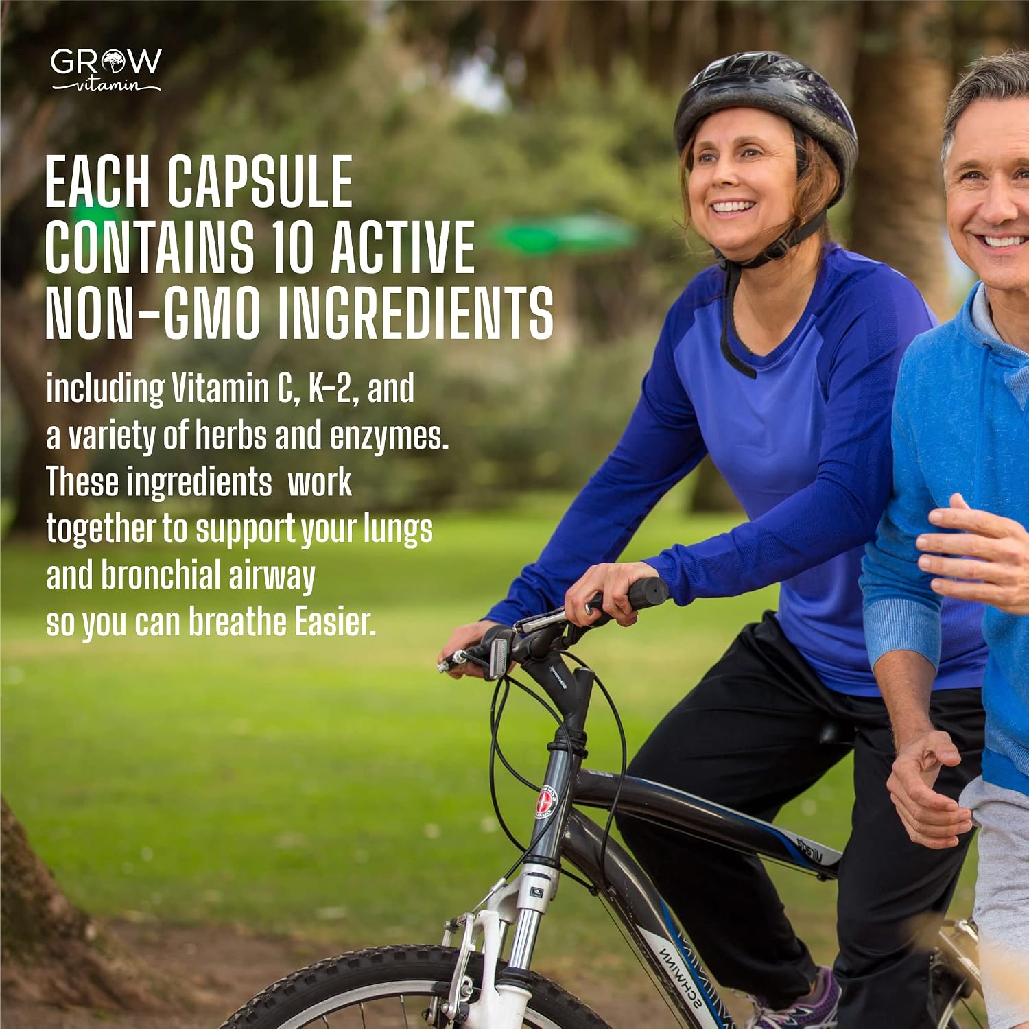 Grow Vitamin Lung Health – Respiratory Support Supplement with Vitamin C and Stinging Nettle, 60 Vegetarian Capsules - görsel 6