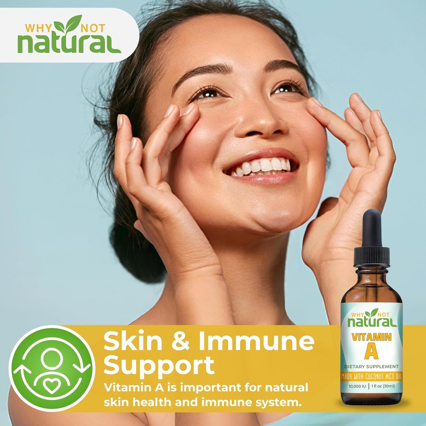 Why Not Natural Vitamin A Drops 10000 IU - Liquid Retinyl Palmitate with Coconut MCT Oil, Vegan Supplement for Skin & Hair - 30 ml - görsel 7