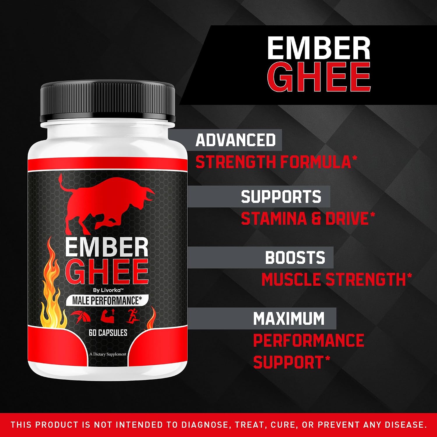 Ember Ghee Pills for Men – Premium All-Natural Multivitamin Supplement (300 Capsules) - görsel 2