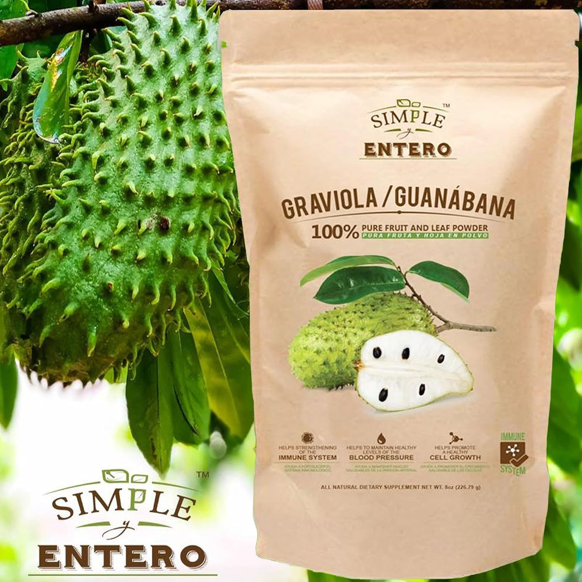 Graviola (Soursop) Supplement - 100% Pure Leaf & Fruit Powder, 227g - görsel 3