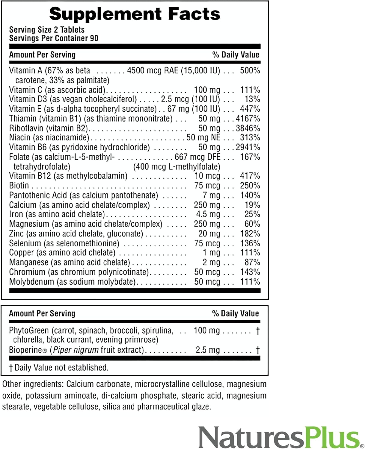 NaturesPlus Source of Life Power Teen Multivitamin - 180 Vegetarian Tablets - görsel 5