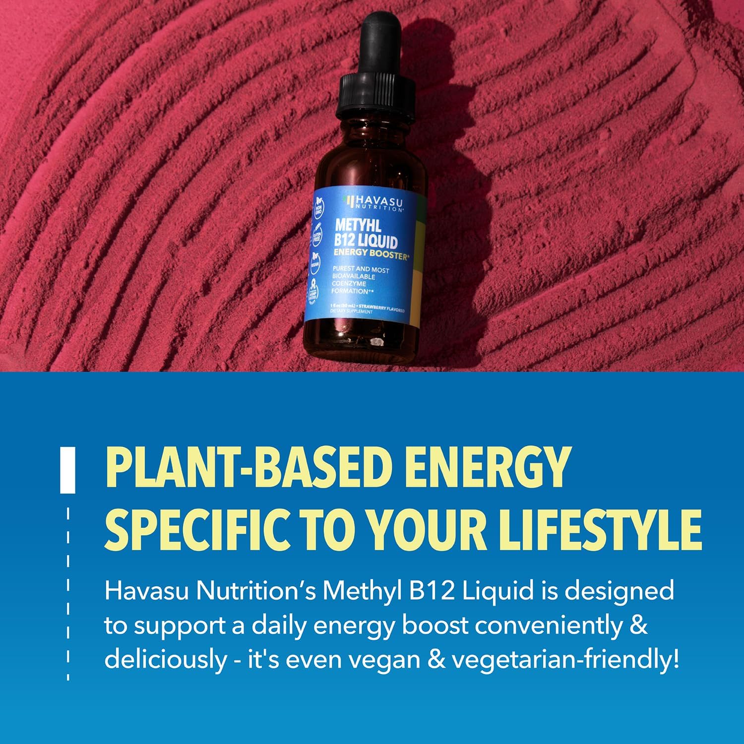 HAVASU NUTRITION USDA Organic Vitamin B12 Liquid Drops - Methylcobalamin, Strawberry, 30 ml (30 Servings) - görsel 8