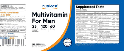 Nutricost Multivitamin for Men 120 Capsules - Vitamins and Minerals for the Healthy Man