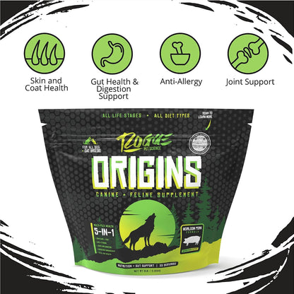 Origins 5-in-1 Dog Supplement - Powdered Food Topper with Natural Heirloom Pork Protein – Image 4
