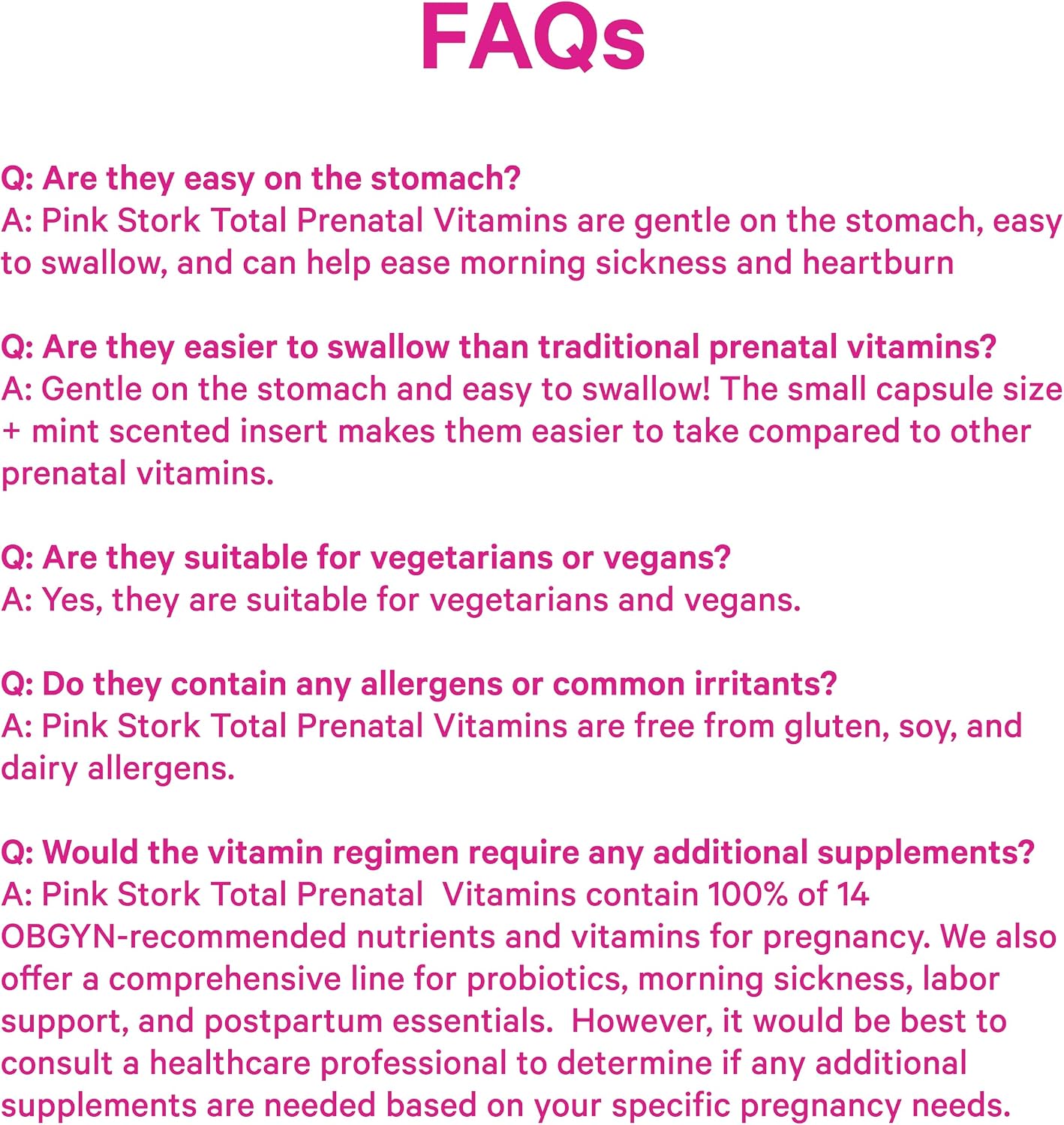 Pink Stork Total Prenatal Vitamins - 60 Capsules, Mint - Vegan DHA, Methylfolate, Iron, Choline - görsel 8
