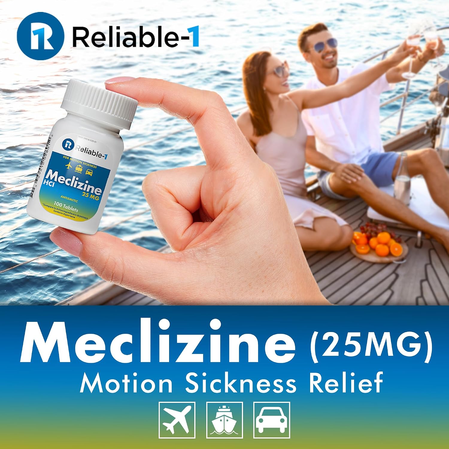 Reliable-1 Laboratories Meclizine Hydrochloride 25mg 100 Chewable Tablets - görsel 2