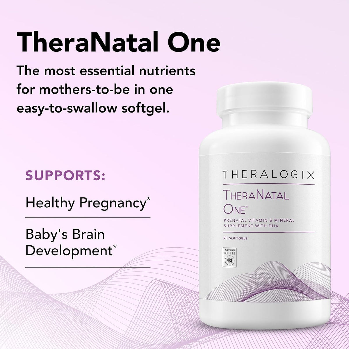 Theralogix TheraNatal One Prenatal Vitamin – 90-Day Supply – Prenatal Multivitamin with DHA, Vitamin D3, Methylated Folate, Iron & More - görsel 3