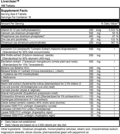 Dr. Venessa's Formulae™ Liverclean™ - 100 Tablets