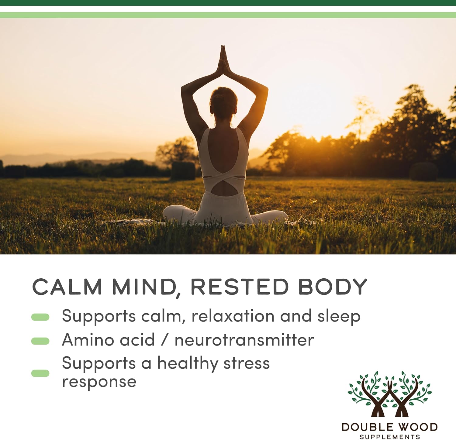 GABA Supplement (300 Capsules, 1,000mg per Serving) – Supports Relaxation and Sleep | Vegan, Gluten-free, Non-GMO | Double Wood - görsel 4