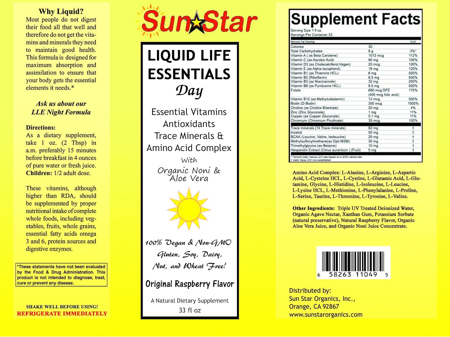 Liquid Day Multivitamin with Noni & Aloe Vera, 1 Litre - görsel 1