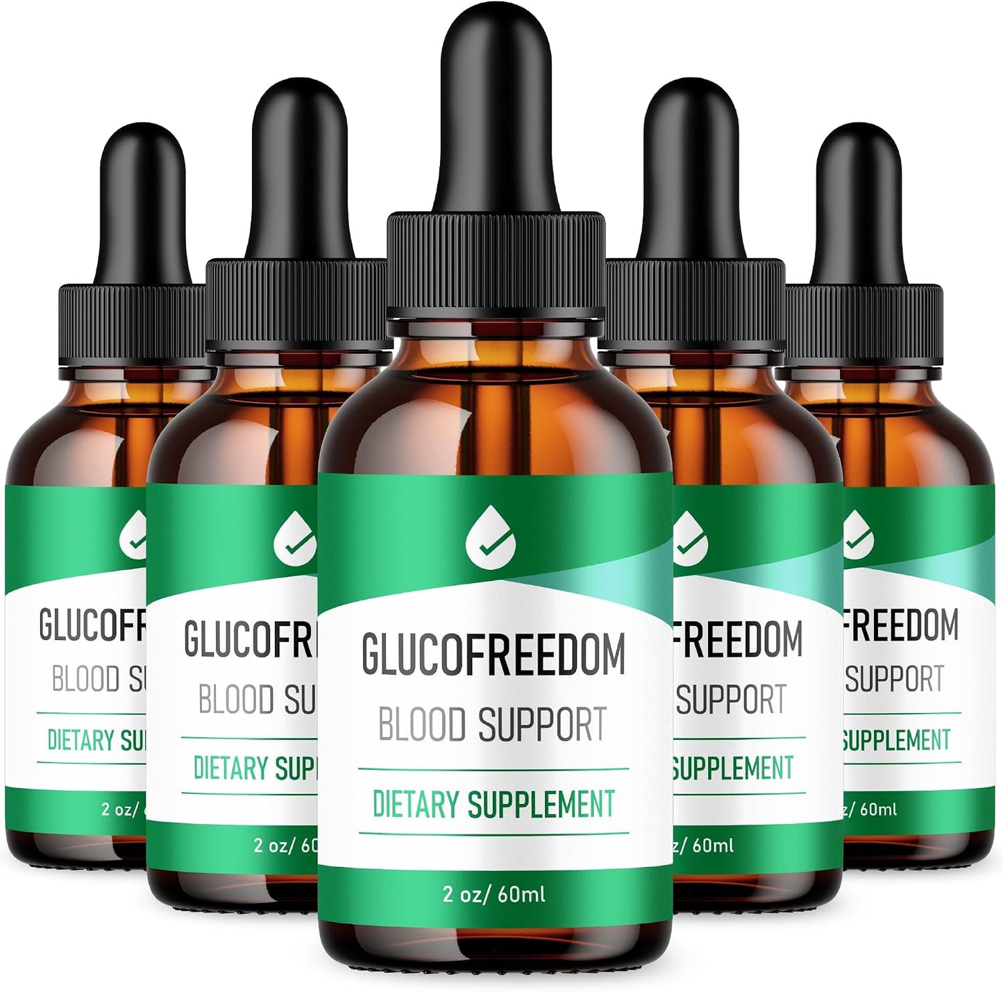 GlucoFreedom Drops (5 Pack) – Official Formula – Liquid Supplement for Overall Wellness – Maximum Strength – Alternative to Pills – 300 ml - görsel 1