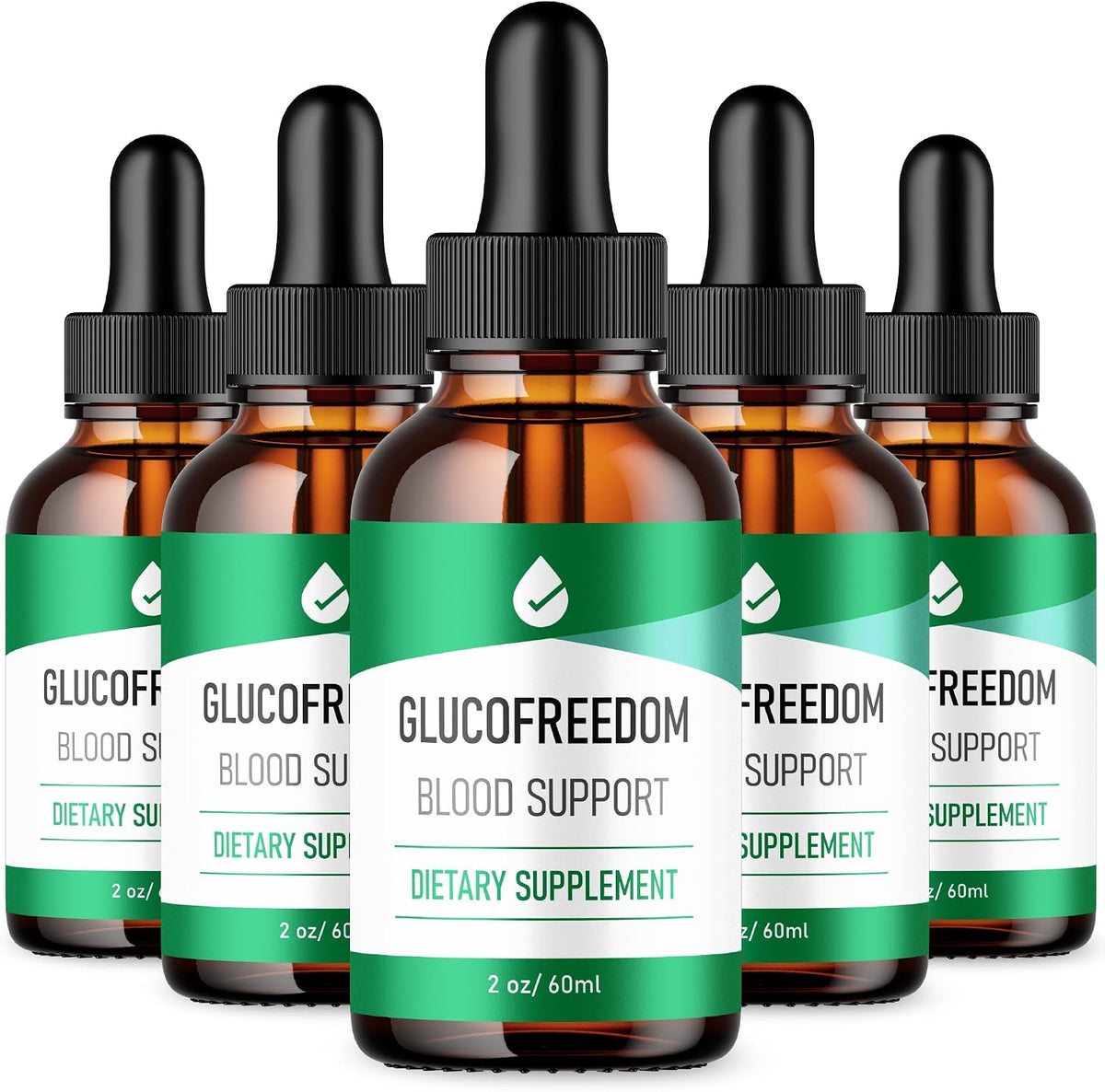 GlucoFreedom Drops (5 Pack) – Official Formula – Liquid Supplement for Overall Wellness – Maximum Strength – Alternative to Pills – 300 ml - görsel 1