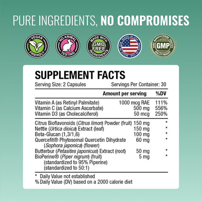 Approved Science Respirasyl – Lung and Respiratory Support with Quercefit, Vitamins A, C, D, BioPerine – 3 Month Supply