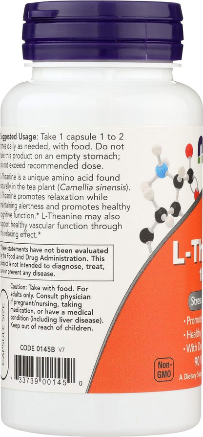 NOW Foods L-Theanine 100mg, 90 Capsules