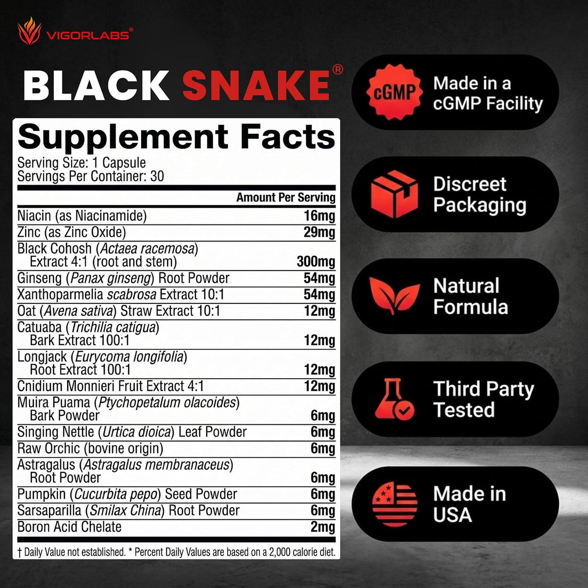 Vigour Labs Black Snake Male Enhancement Capsules - 30 Capsules - görsel 7