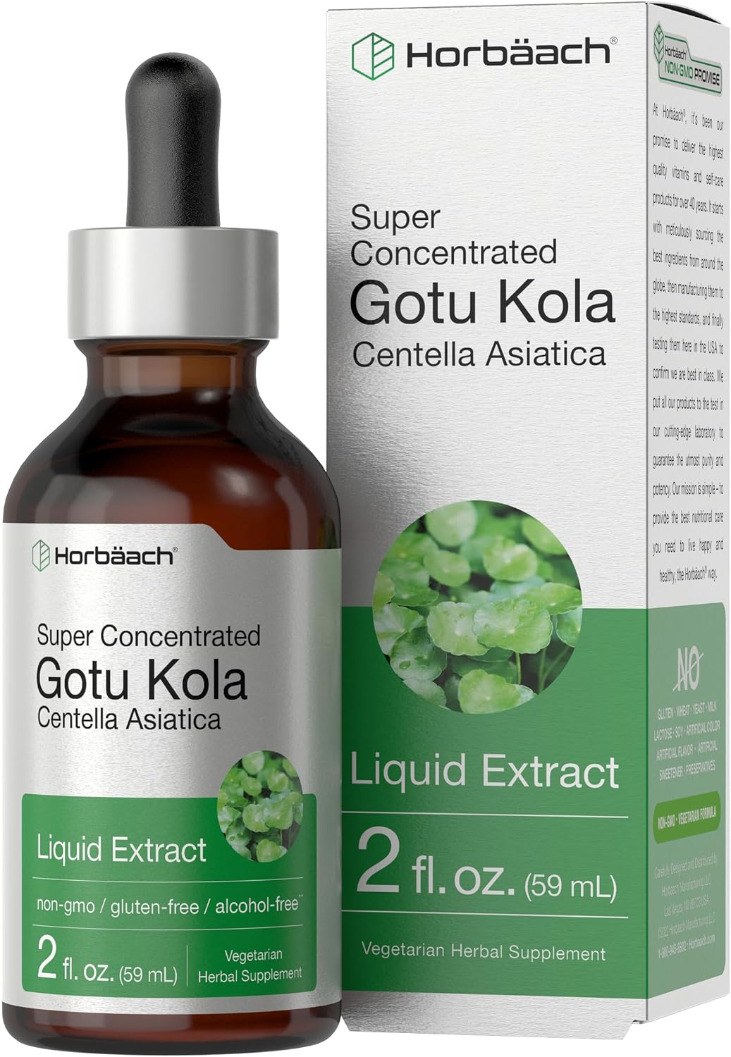 Horbäach Gotu Kola Extract - Alcohol Free Liquid Supplement, 60 ml - görsel 1