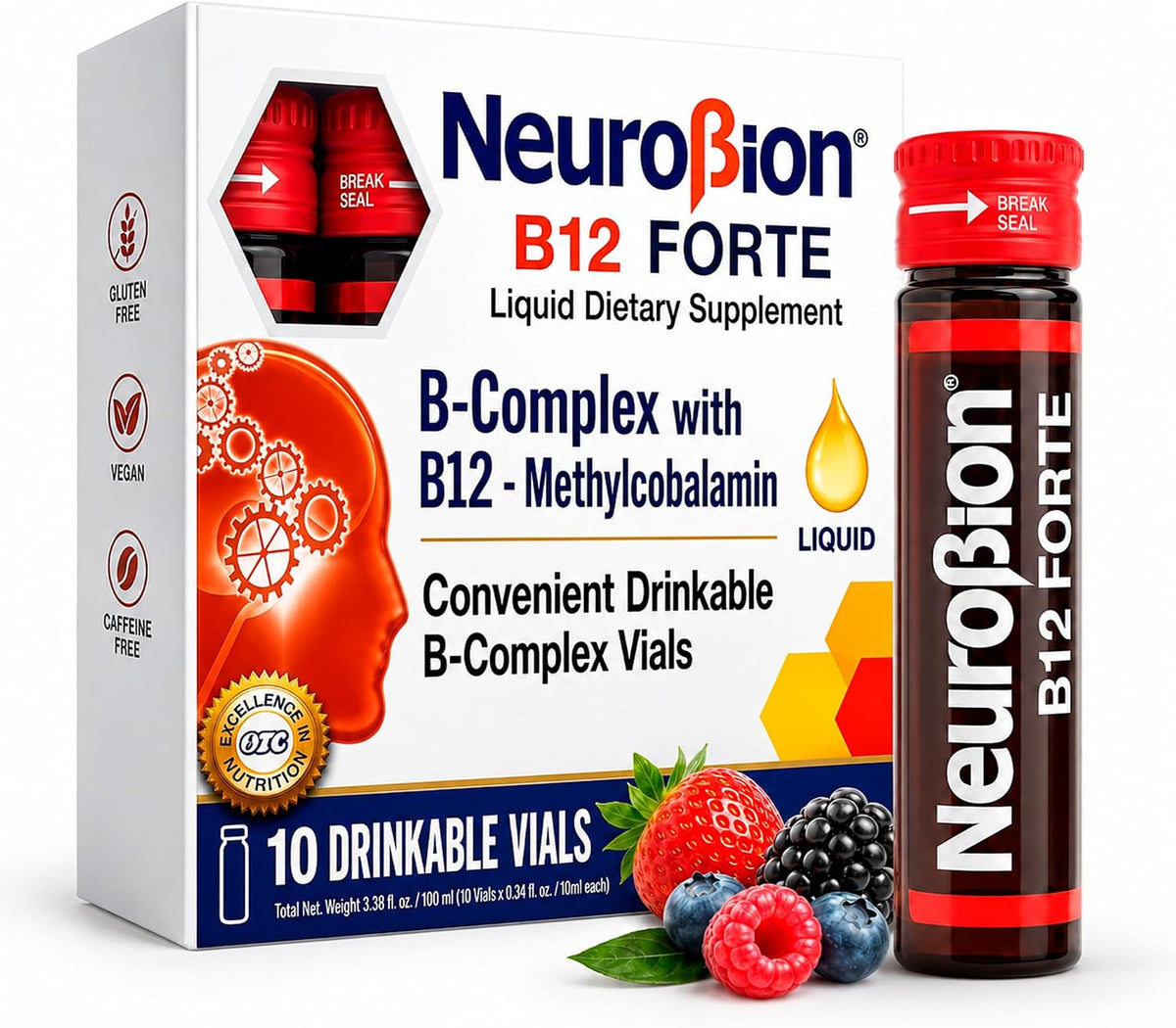 Neurobion Forte Vitamin B Complex Liquid Vials - Methylcobalamin B12, B6, B1 - 10 Oral Vials - görsel 1