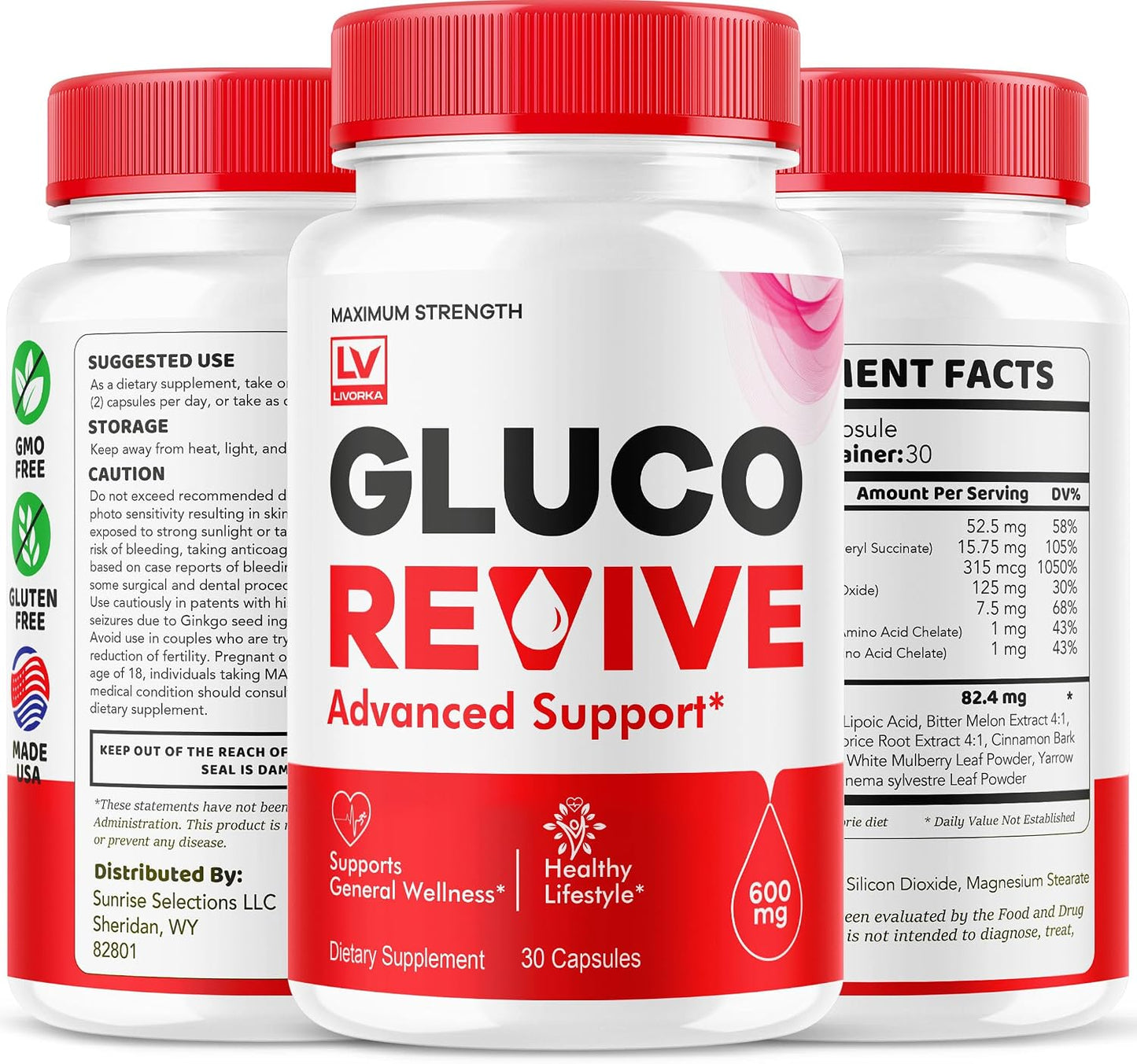 Gluco Revive - GlucoRevive, Gluco Revive Pills, GlucoRevive Support, GlucoRevive Capsules, Gluco Revive All Natural Premium Formula, 30 Capsules - görsel 9