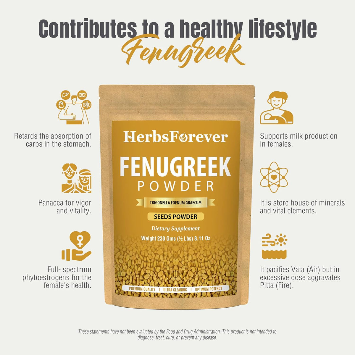HerbsForever Fenugreek Powder (Seeds) - 230g - görsel 5