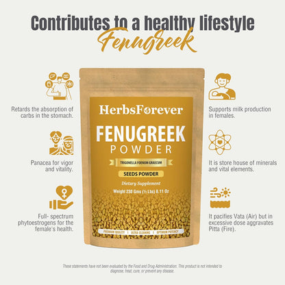 HerbsForever Fenugreek Powder (Seeds) - 230g