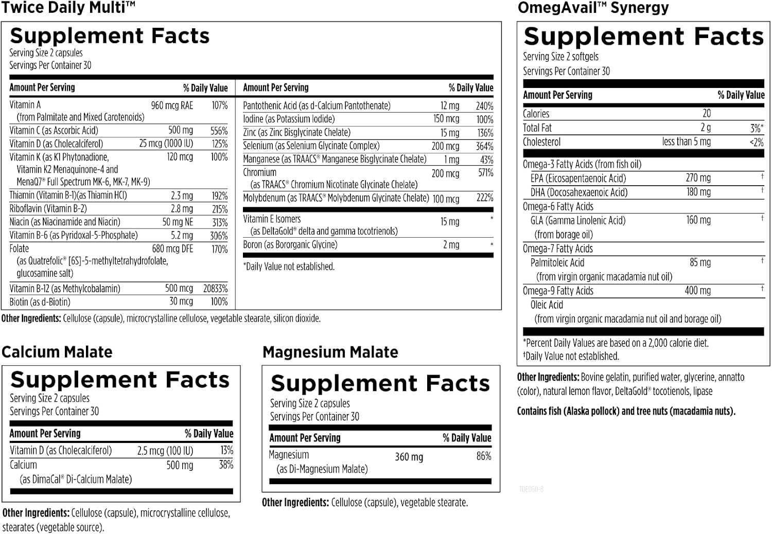 Designs for Health Twice Daily Essential Sachets – Daily Multivitamin with Omega-3 Fish Oil, Calcium, Magnesium and Chelated Minerals (60 Sachets) - görsel 4