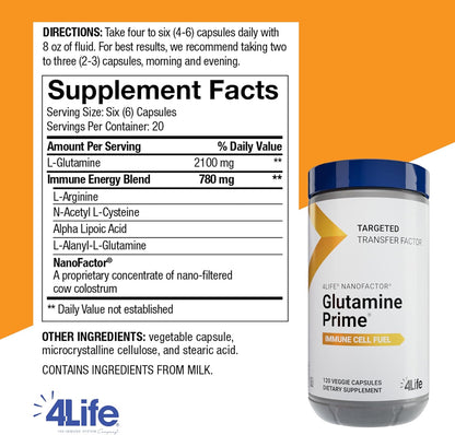 4Life Targeted Transfer Factor Glutamine Prime - 120 Capsules