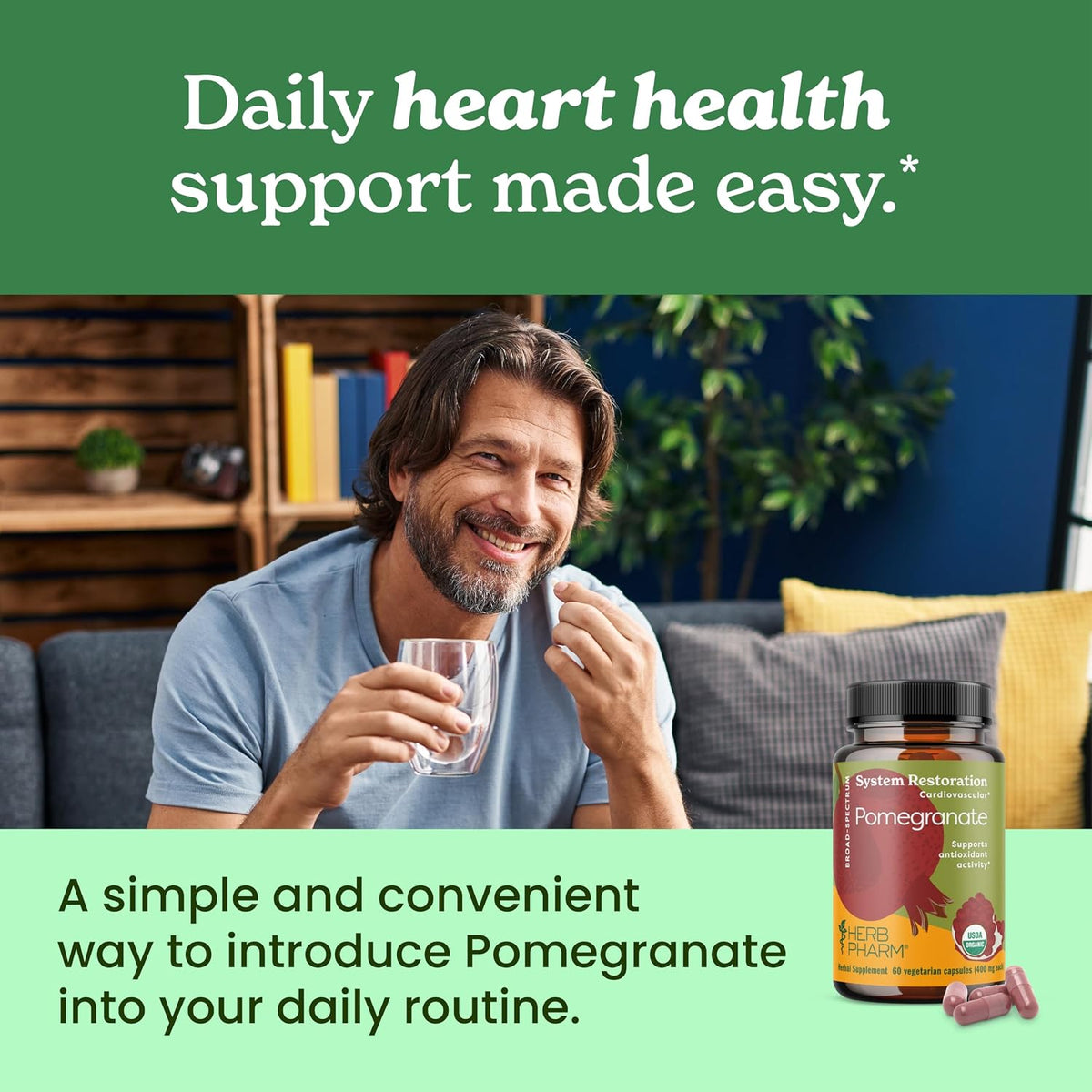 Herb Pharm Pomegranate Capsules - Organic Heart Health Support, 60 Vegan Capsules - görsel 7