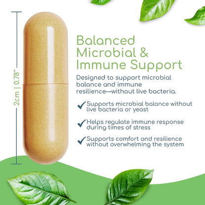 Herbal Biotic Immune Support Supplement - Natural Cat's Claw & Herbal Blend for Probiotic Balance and Digestive Health (120 Vegan Capsules)