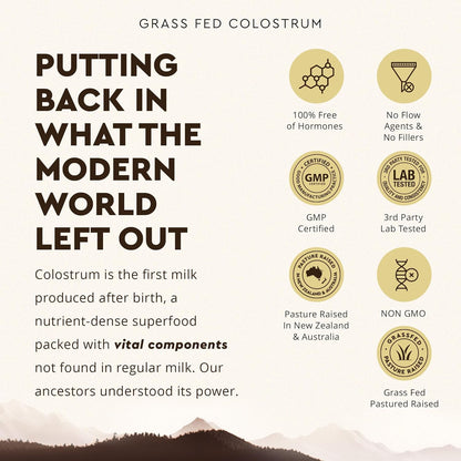 Ancestral Supplements Grass Fed Beef Colostrum – 3000 mg, 180 Capsules