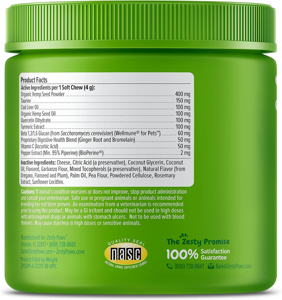 Zesty Paws Aller-Immune Bites for Dogs - Hemp Seed, Turmeric, Quercetin - 90 Soft Chews - görsel 5