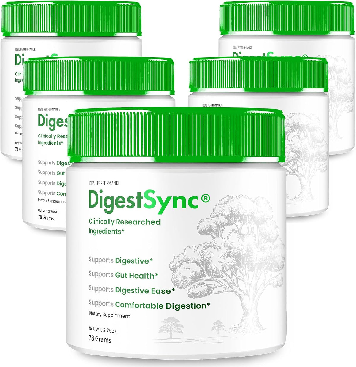 DigestSync Gut Health Powder, Official Digest Sync Supplements Advanced Formula - Maximum Strength, All Natural Powder for Digestive Support, Premium Formula DigestSync Reviews (5 Pack) - görsel 1