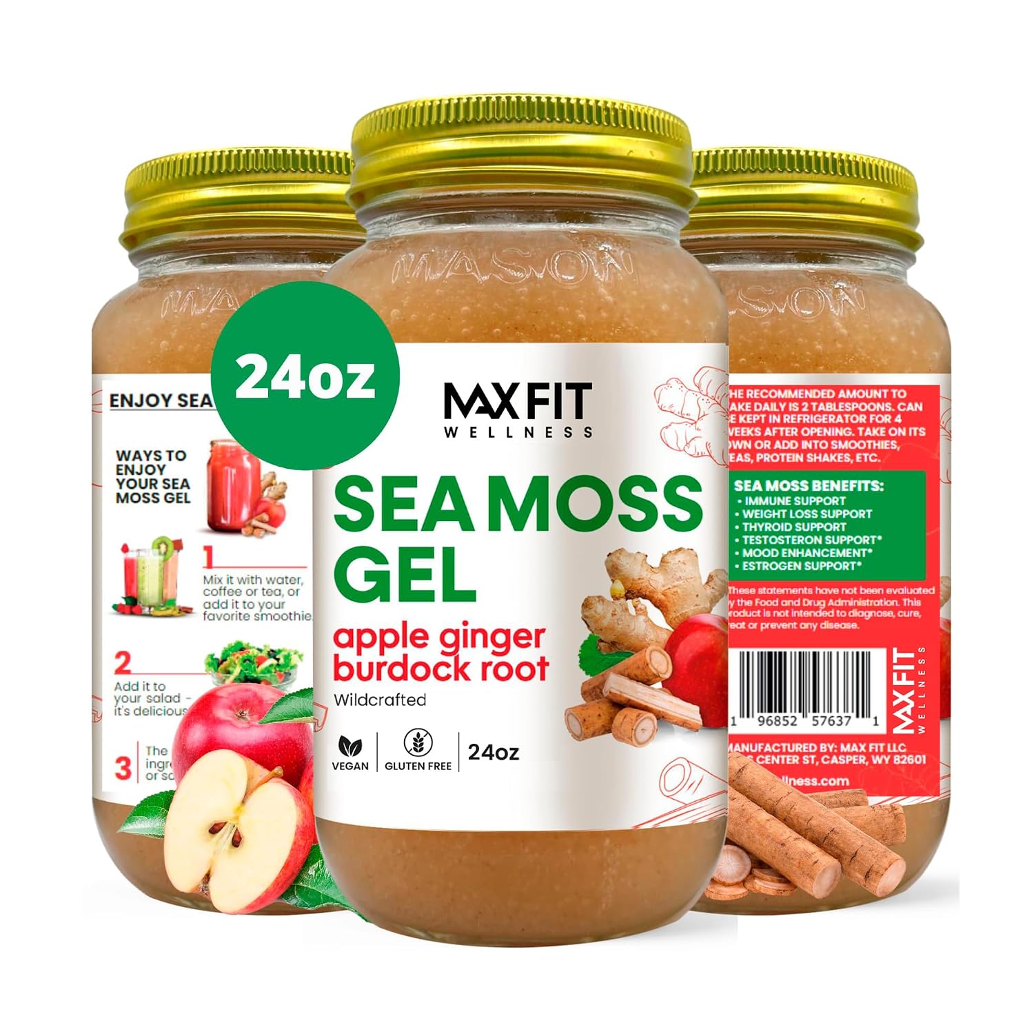 Sea Moss Gel Raw (12 Flavours) 710ml Wildcrafted Gold Sea Moss Gel from Saint Lucia | 92 Vitamins and Minerals | Pure Raw+Non-GM | Vegan Superfood - görsel 10