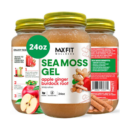 MAX FIT Sea Moss Gel (680 g) - Wildcrafted from Saint Lucia, 92 Vitamins & Minerals, Non-GMO, Vegan