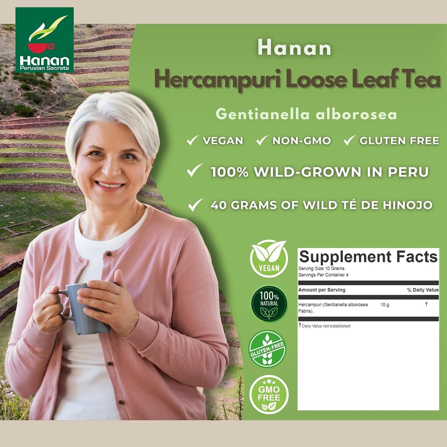 Hanan Peruvian Secrets Hercampuri – 100% Natural Gentianella Alborosea 40g (1.41oz) – Traditional Herbal Tonic - görsel 2