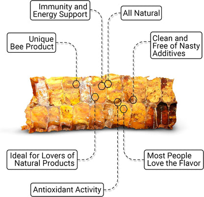 Organic Bee Bread - Natural Fermented Pollen, Multivitamin, Superfood for Men and Women, Vital Proteins, Immune Support & Energy Supplement