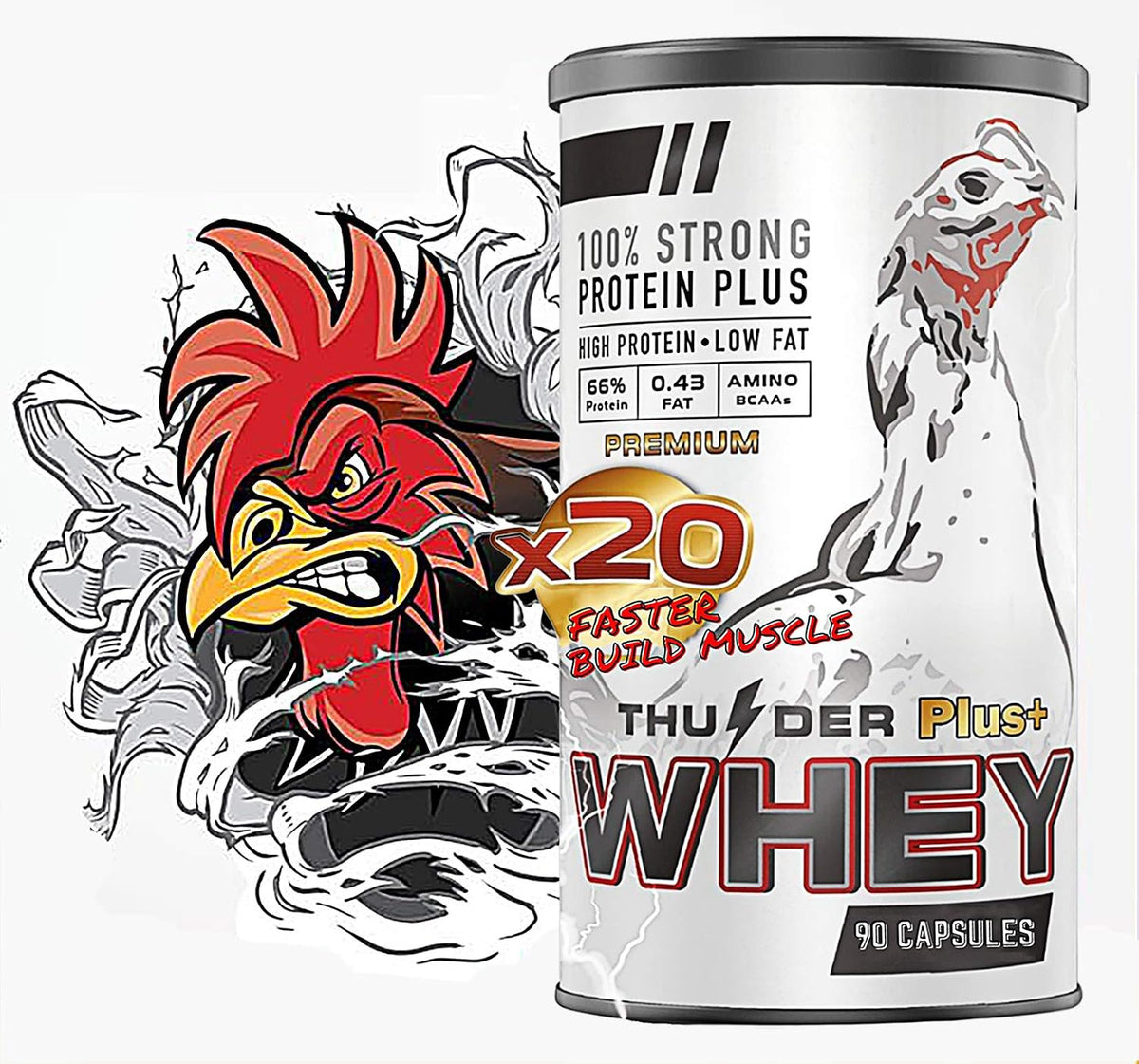 HULX Faster X3 New Formula Vitamins Chicken Supplement Capsules (90 Capsules) - görsel 1